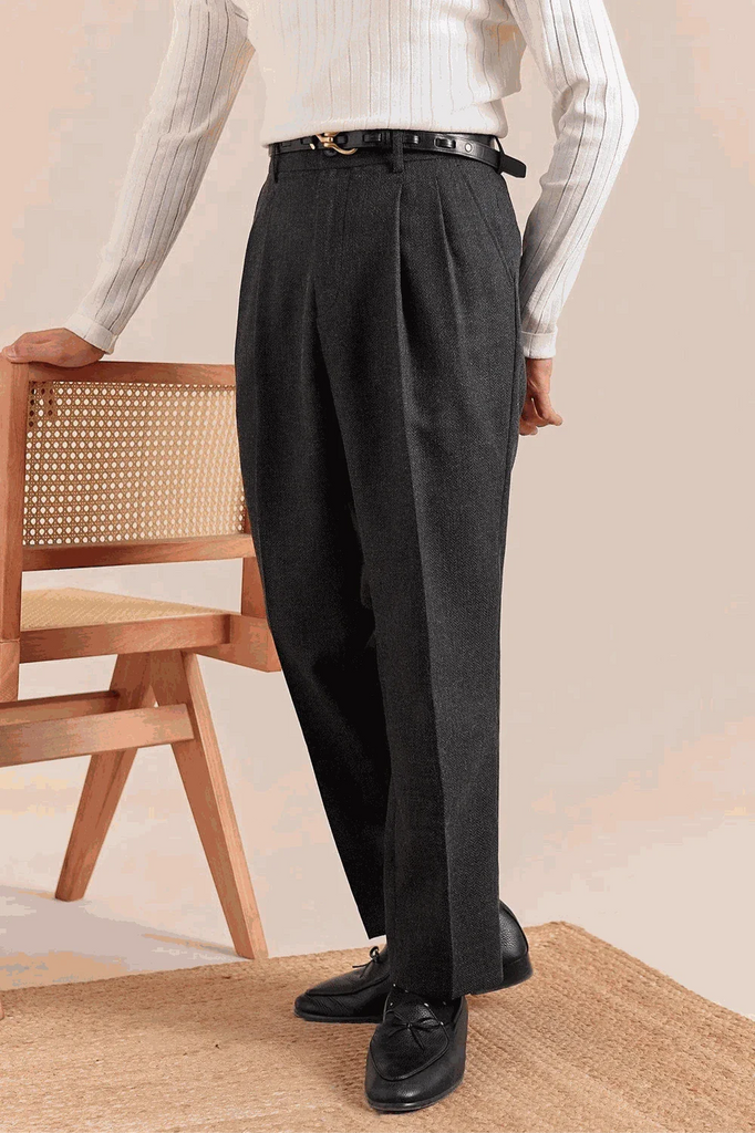 Antonios classic business pants, British tailored fit, smart casual style.