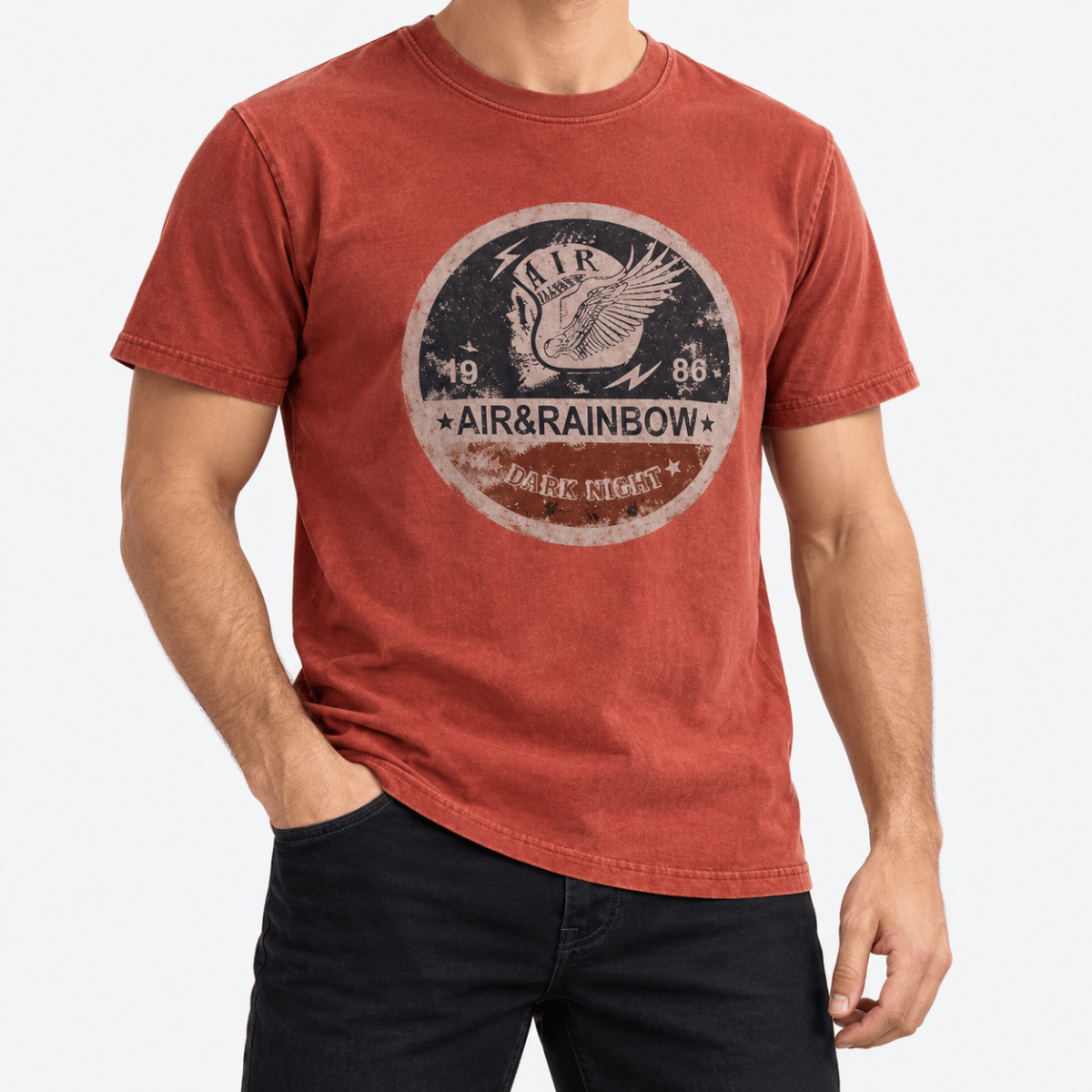 America Retro T-Shirt - AntoniosClothing - rust red