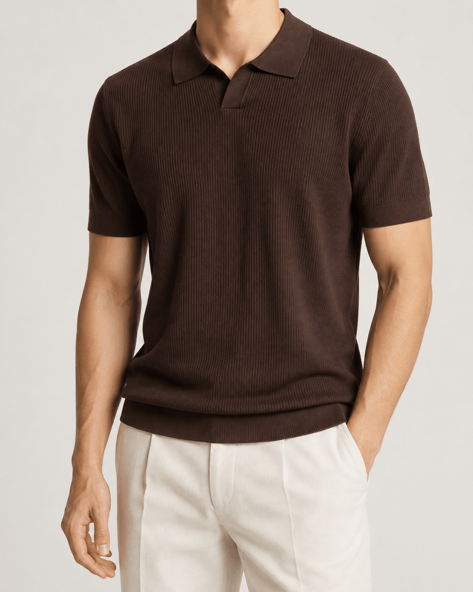 American retro polo golf t-shirt - AntoniosClothing - Coffee