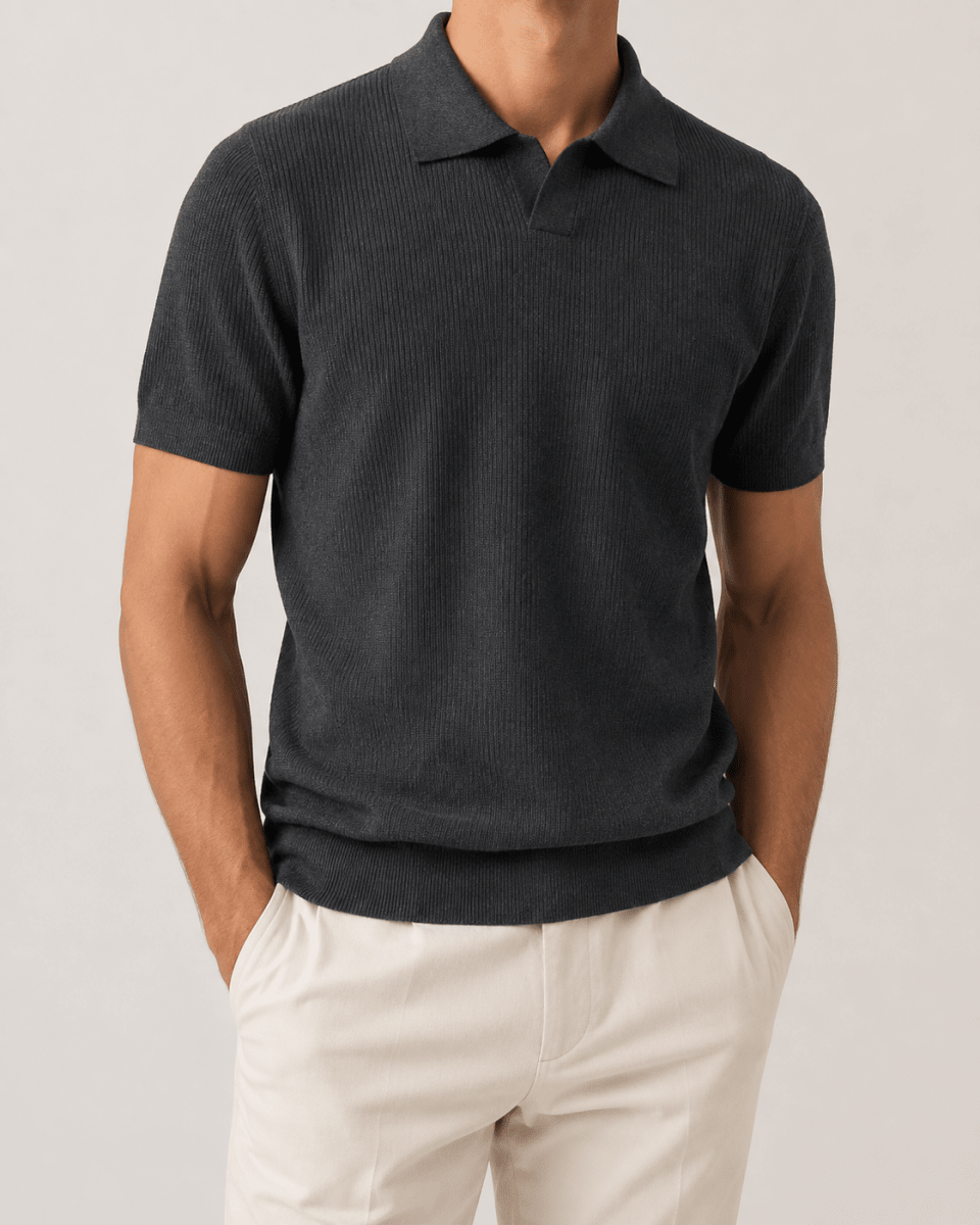 American retro polo golf t-shirt - AntoniosClothing - Dark gray