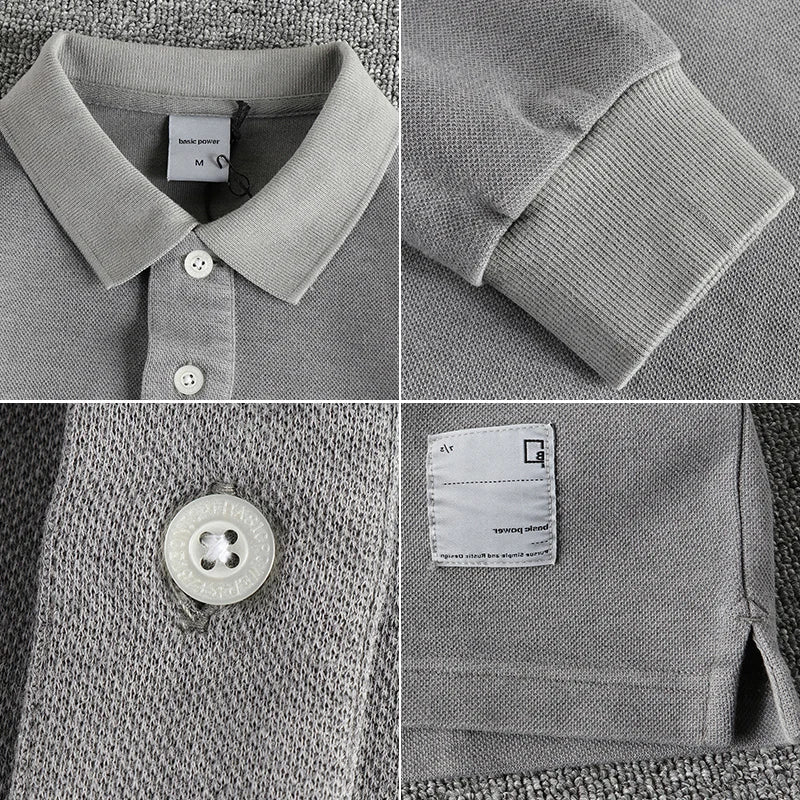 American retro polo long - sleeve t-shirt - Antonios