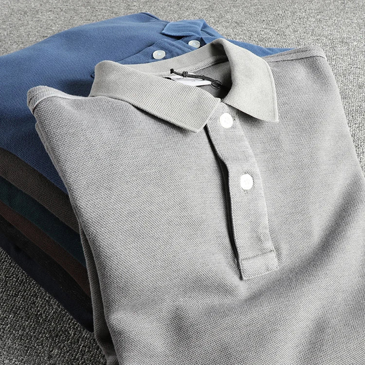 American retro polo long - sleeve t-shirt - Antonios