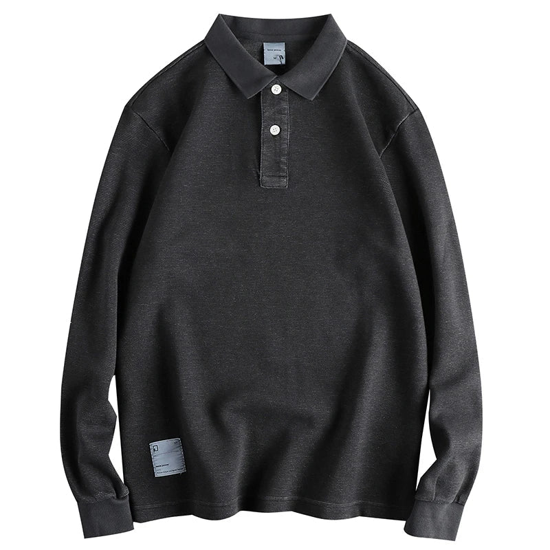 American retro polo long - sleeve t-shirt - Antonios