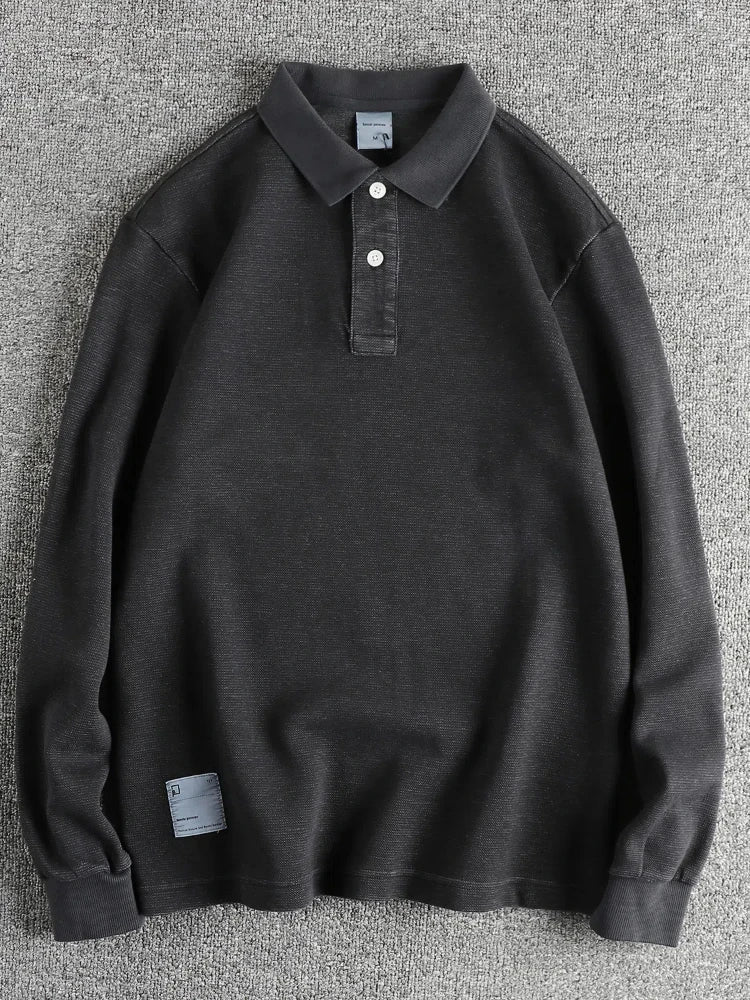 American retro polo long - sleeve t-shirt - Antonios