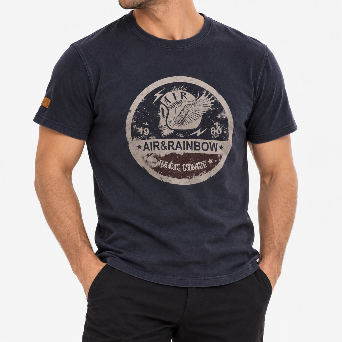 America Retro T-Shirt — navy blue
