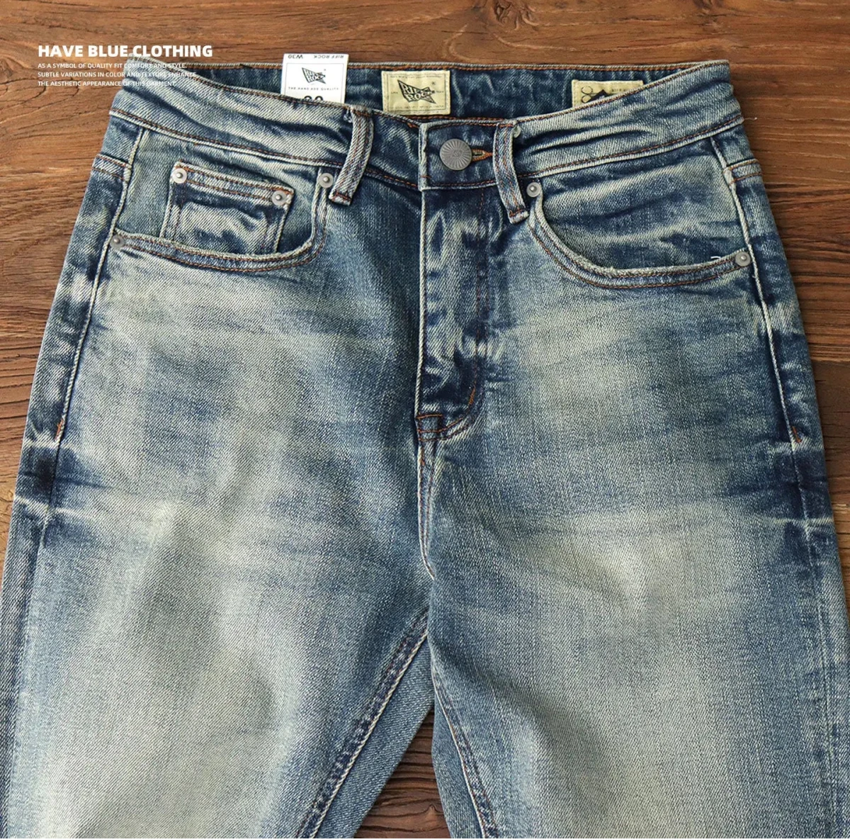 American Retro Vintage Straight - Leg Denim Jeans - Antonios