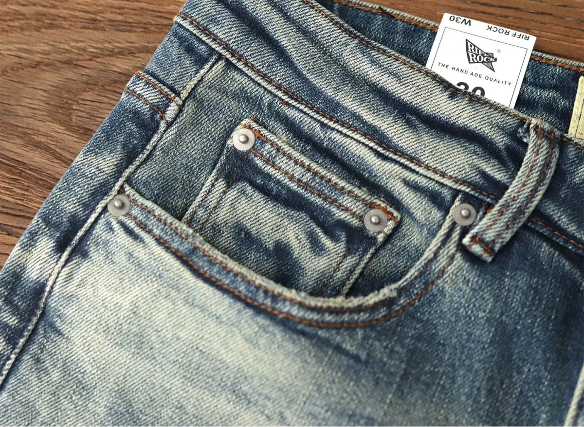 American Retro Vintage Straight - Leg Denim Jeans - Antonios