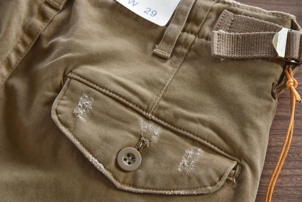 American retro woven cargo pants - Antonios
