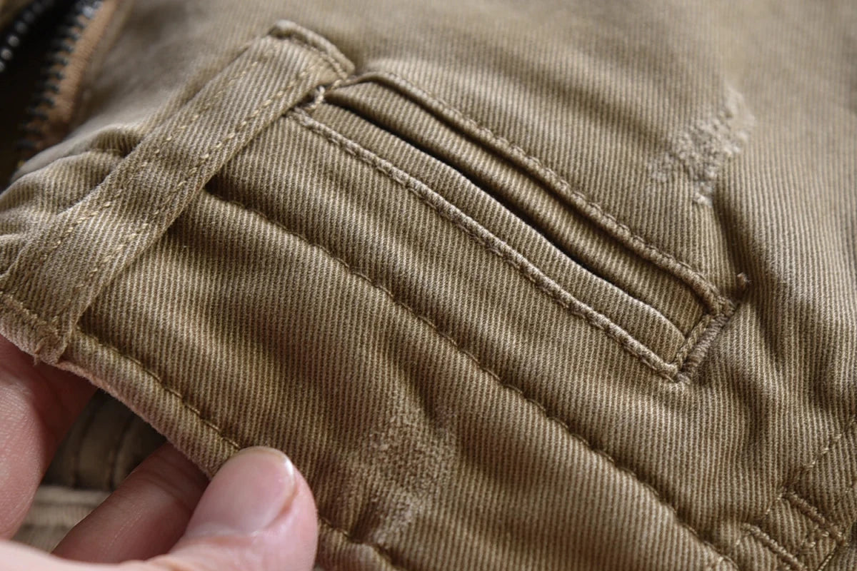 American retro woven cargo pants - Antonios