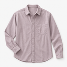 Cotton point collar shirt with a chest pocket in dusty lilac, product view