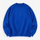 Heavyweight cotton crew neck sweatshirt in royal blue, product view