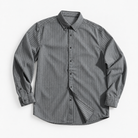 Brushed stripe shirt with a button down collar in gray stripe, product view