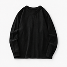 Heavy cotton raglan sleeve crew neck top in black, product view