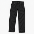 Washed cotton twill five pocket trousers in black, product view