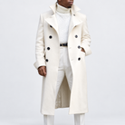 Men's solid autumn coat — white