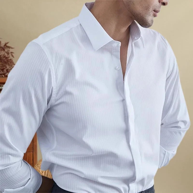 Antonios british striped tuxedo shirt office wear - Antonios