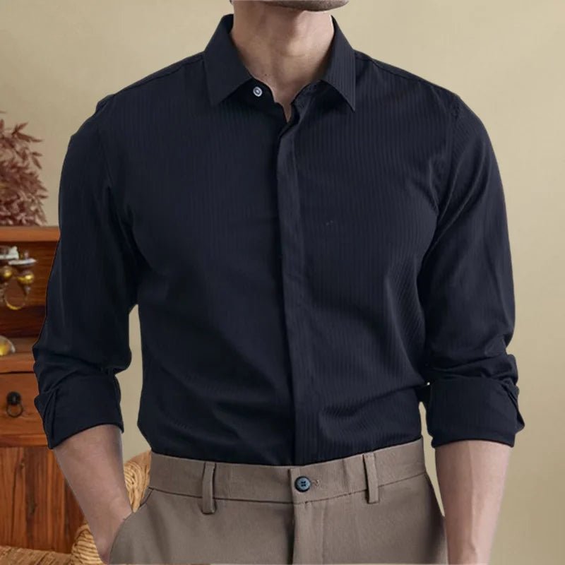 Antonios british striped tuxedo shirt office wear - Antonios