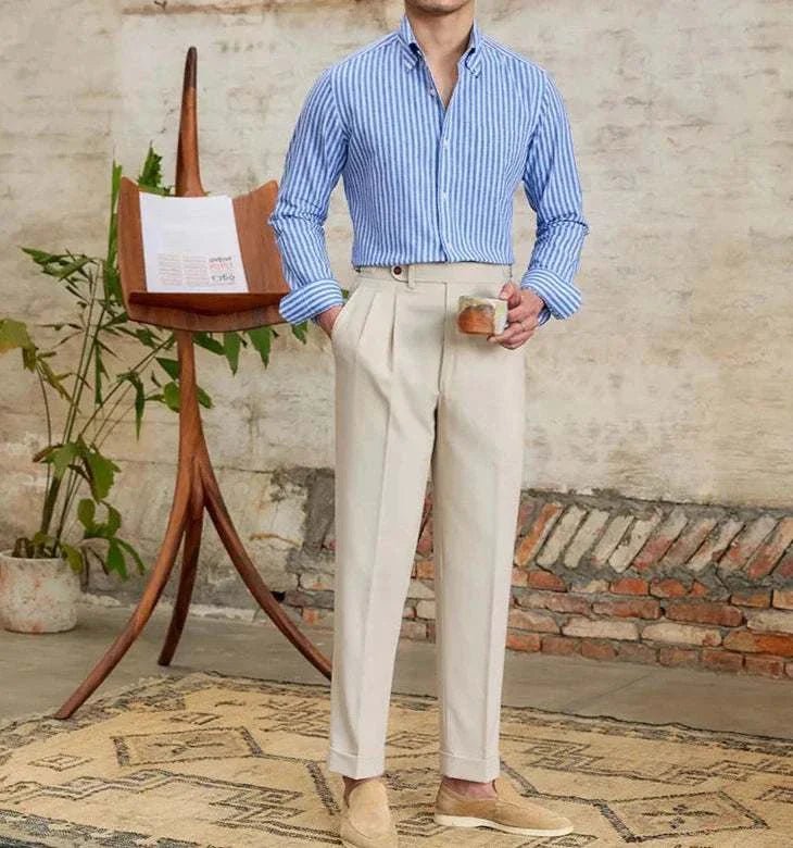 Antonios business striped long - sleeve shirt - Antonios