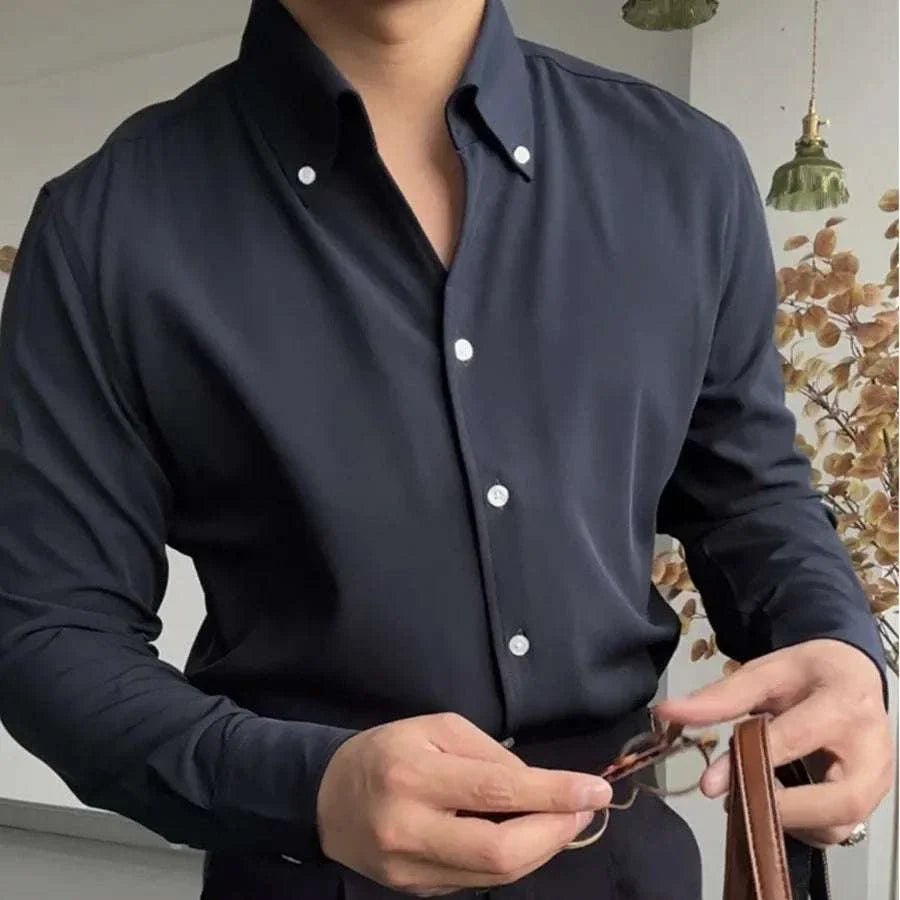 Antonios elegance solid long sleeve shirt - Antonios