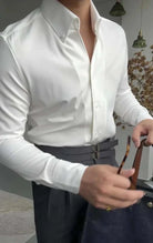 Antonios elegance solid long sleeve shirt - Antonios