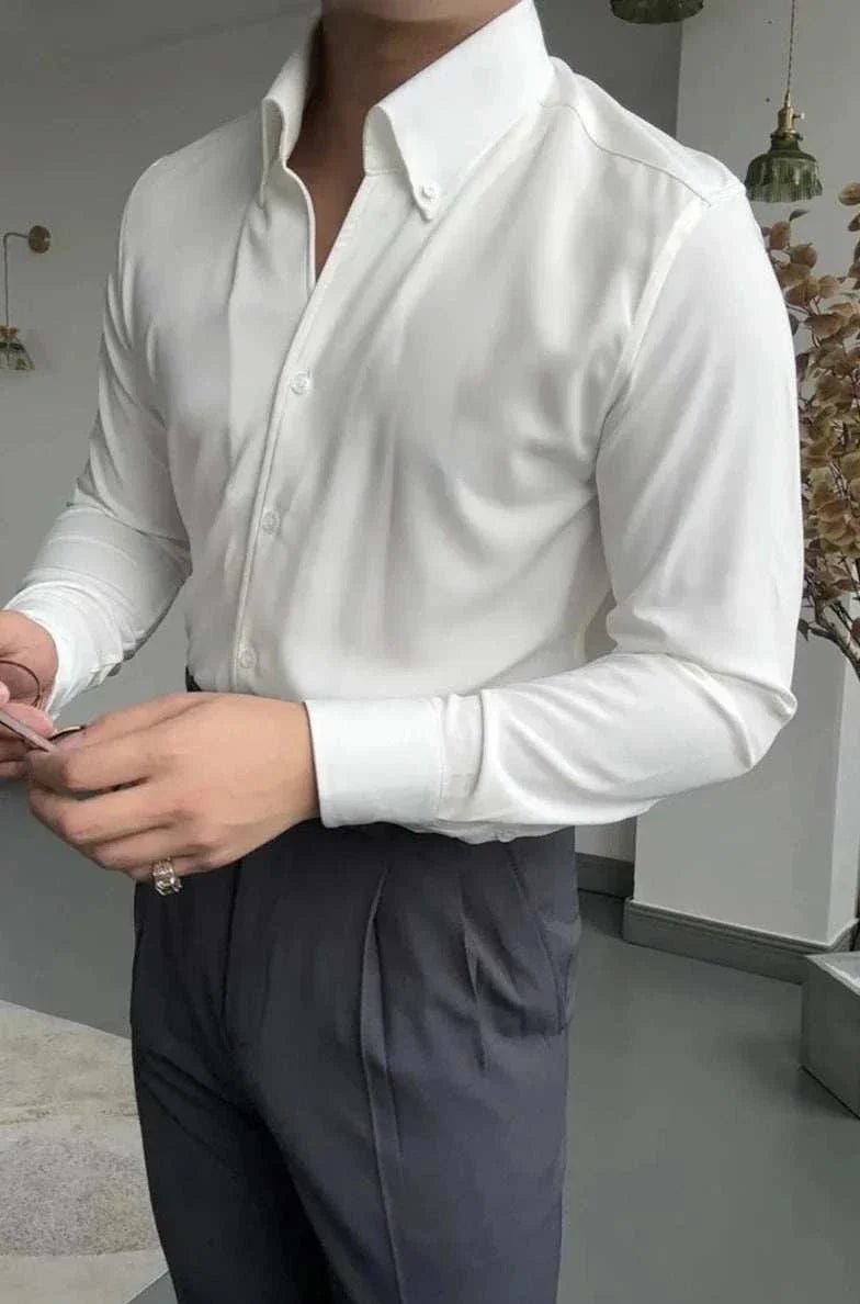 Antonios elegance solid long sleeve shirt - Antonios