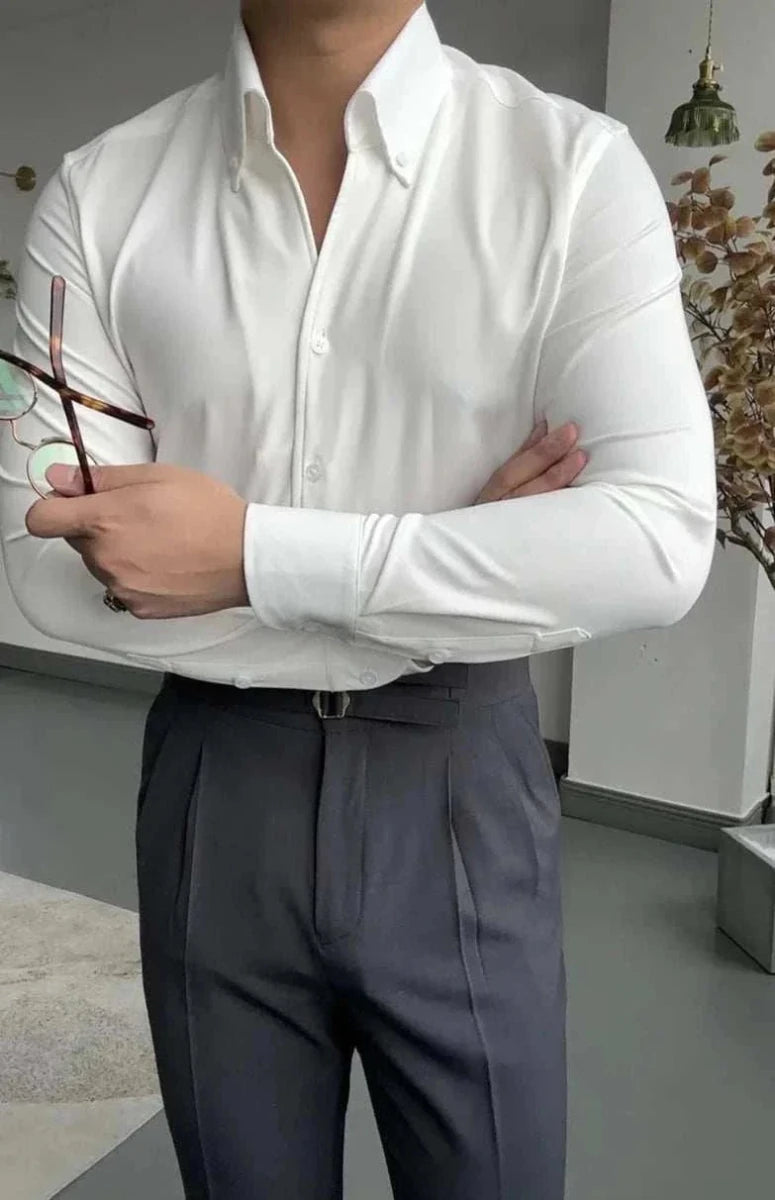 Antonios elegance solid long sleeve shirt - Antonios