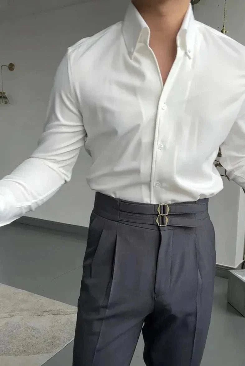 Antonios elegance solid long sleeve shirt - Antonios