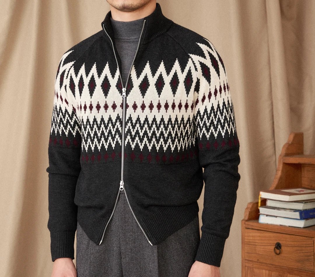 Antonios indiana totem wool knit cardigan - Antonios