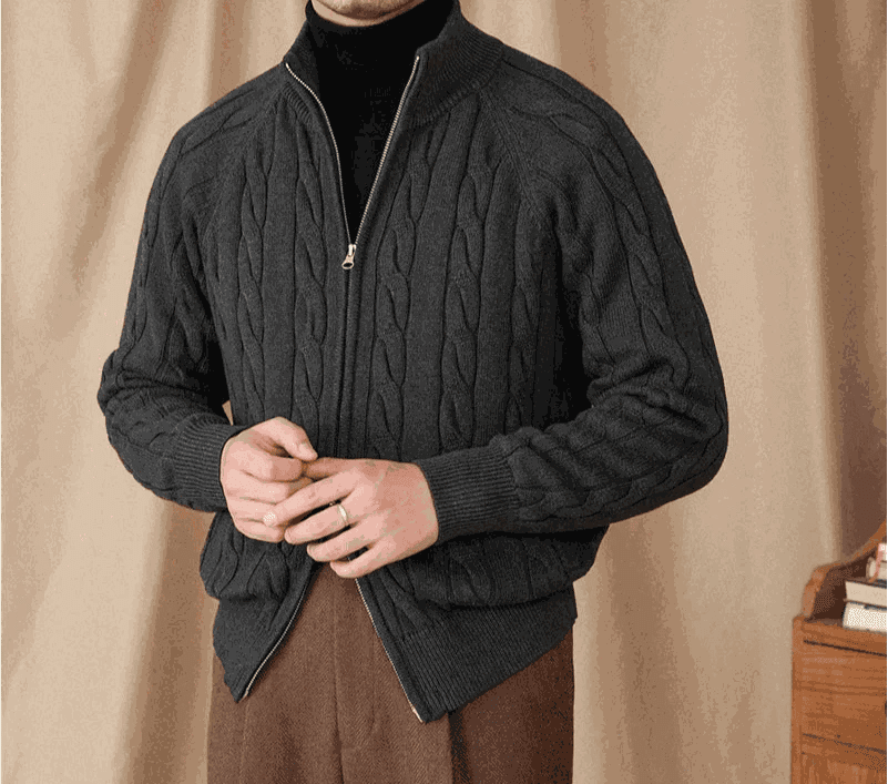 Antonios knit cardigan double zipper - Antonios