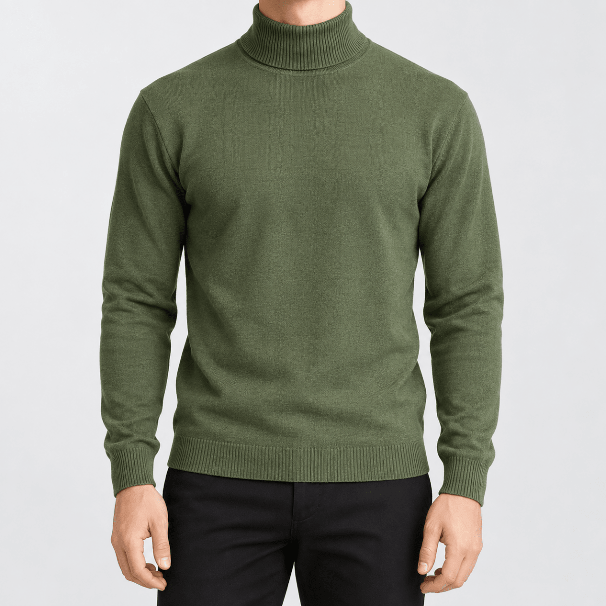 Antonios Marker Cotton Sweater - AntoniosClothing - Army green