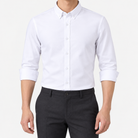 SAFARI cotton long sleeve shirt in white, front model view