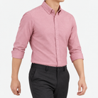 SAFARI cotton long sleeve shirt in pink, three-quarter model view