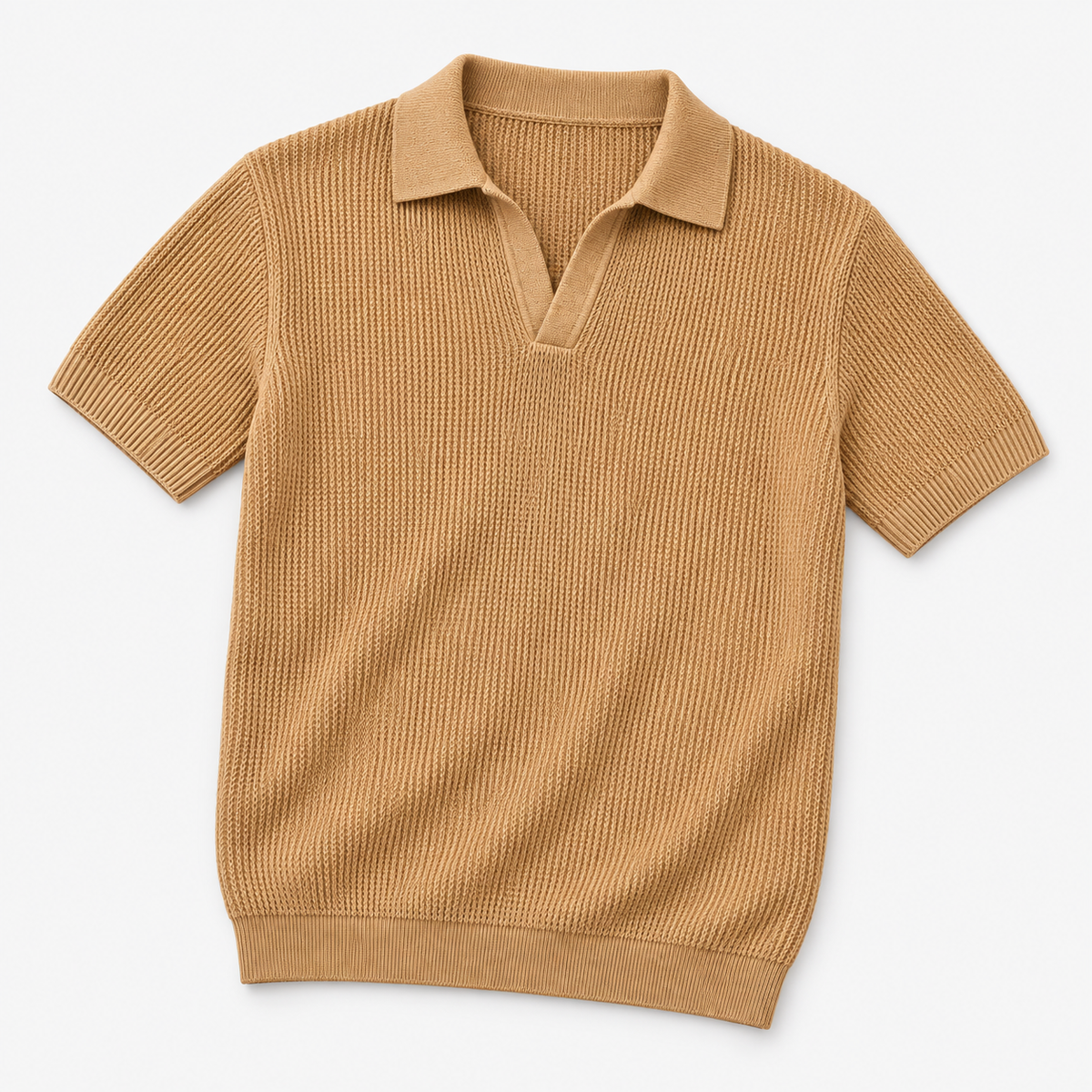 Ramon business slim cashmere polo sweater in oatmeal, product-only cover