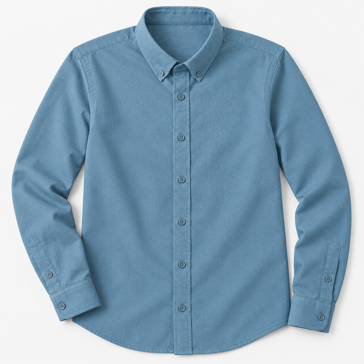 Cotton oxford sweat-wicking slim fit shirt in blue, product-only cover