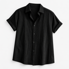 Short-sleeved cotton summer golf t-shirt in black, product-only cover