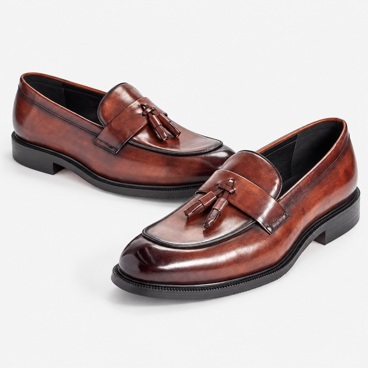 Leonardo classic slip luxury shoes in brown, product-only cover
