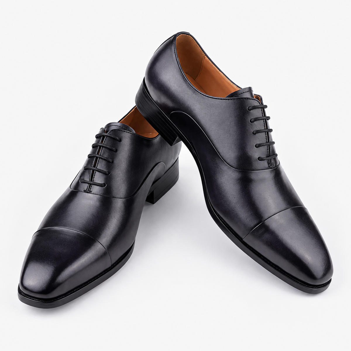 Leonardo gentleman oxford genuine leather shoes in dark grey, product-only cover