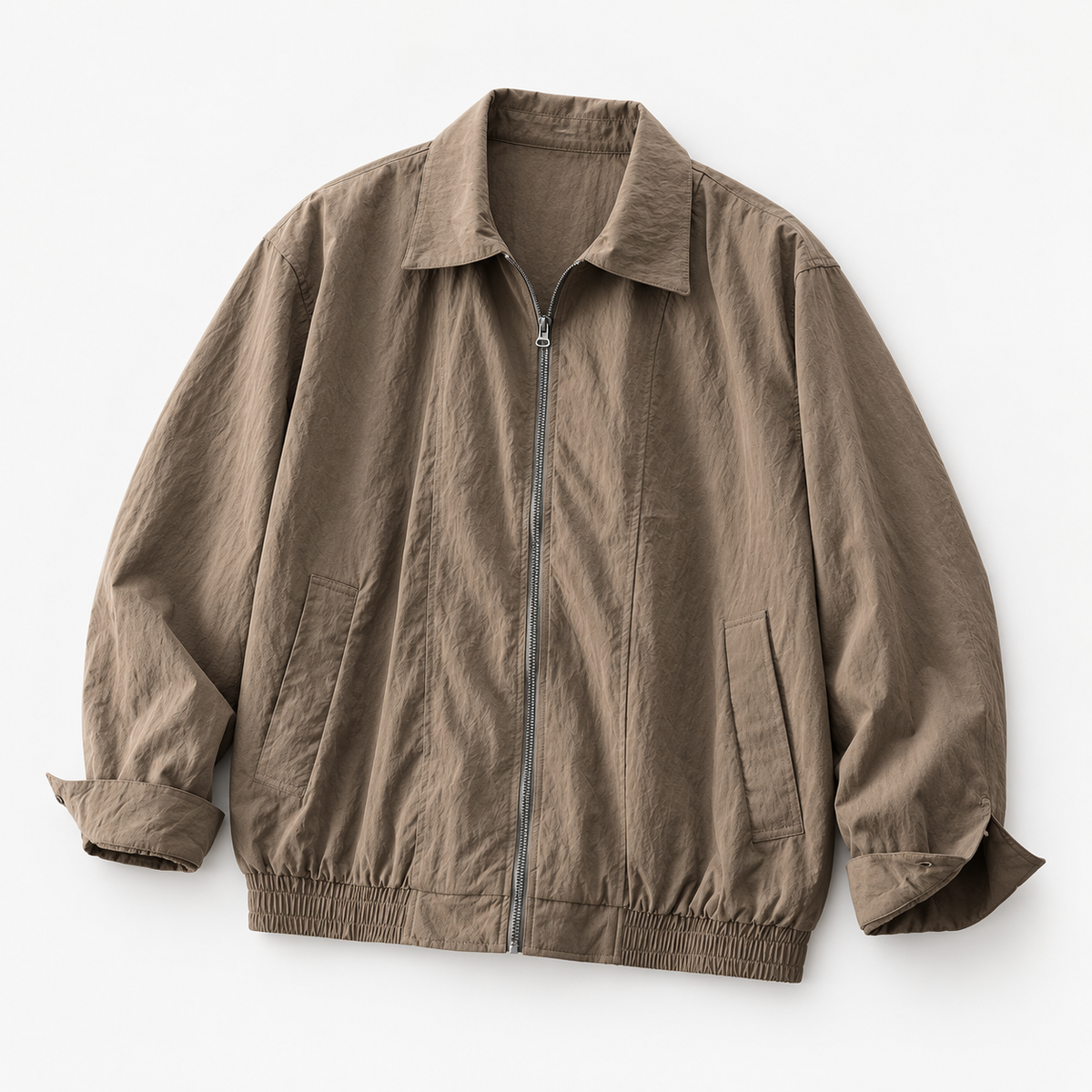 Will retro loose bomber jacket in coffee, product-only cover