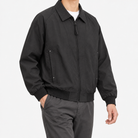 Leonardo spring/autumn bomber jacket in black, three-quarter model view
