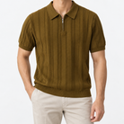 Leonardo summer business polo shirt in coffee, front model view