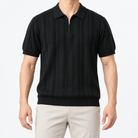 Leonardo summer business polo shirt in black, front model view