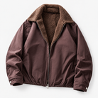 Leonardo casual jacket with flannel collar in wine red, product-only cover