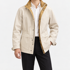 Leonardo cold season smart-casual jacket in khaki, front model view
