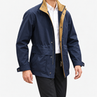 Leonardo cold season smart-casual jacket in dark blue, three-quarter model view