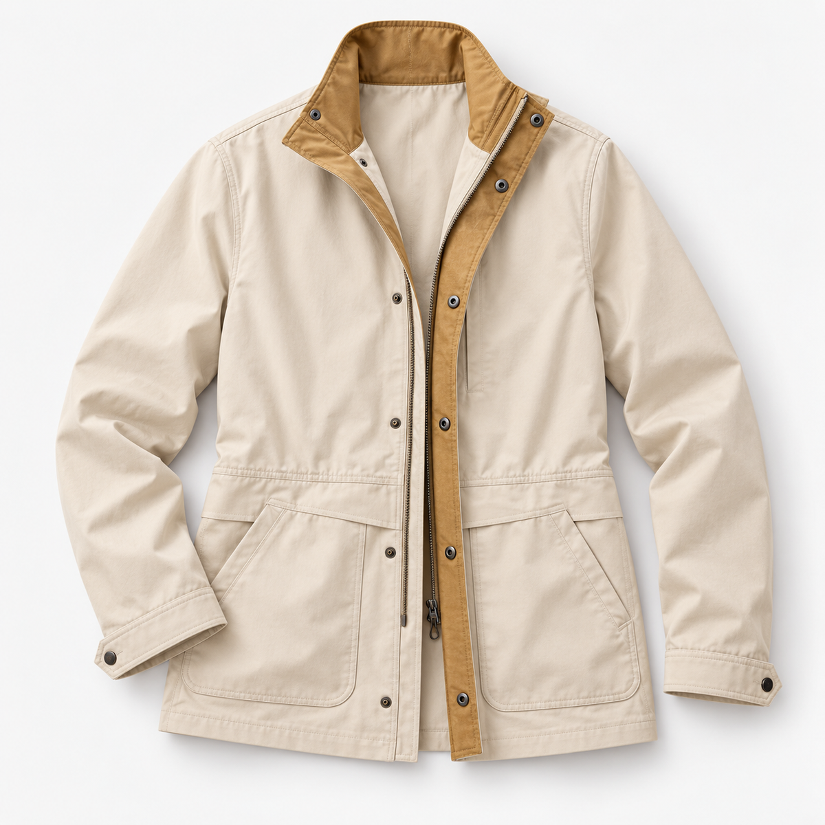 Leonardo cold season smart-casual jacket in khaki, product-only cover