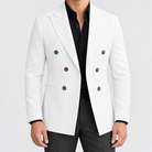 Leo soft slim fit blazer in white, front worn view