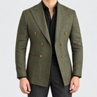 Leo soft slim fit blazer in green, front worn view