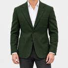 Leo slim fit elegant suit blazer in green-1, front worn view