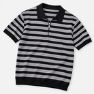 Leo spring knitted polo shirt in black, product-only cover