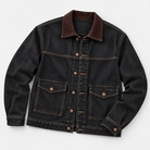 Leo american denim casual jacket in blue black, product-only cover